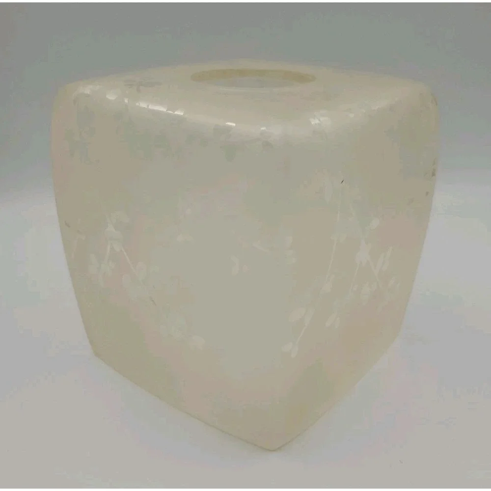 Kate Spade New York Frosted‎ Floral Tissue Box Cover Square Vanity Bath Decor